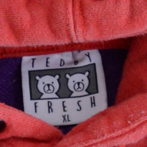 Teddy Fresh Color Block 100% Cotton Hooded Pullover Sweatshirt Size XL - Picture 5 of 12